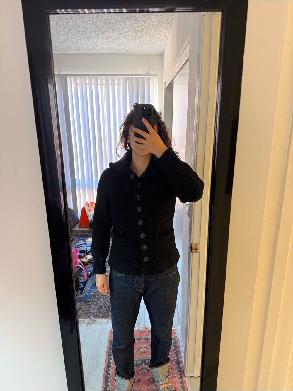 Knit Collared Button-Up Sweater